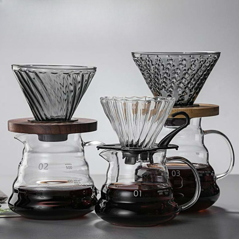 Coffee Equipment Pour Over - Juego de cafetera de vidrio de